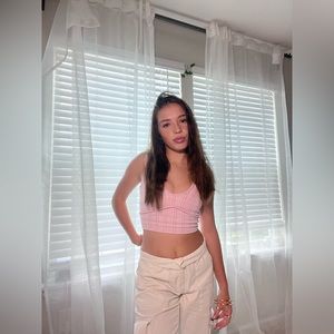 Light Pink Haley&June plaid tank top